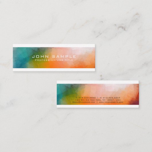 Professionele Abstracte Kunst Creatieve Moderne Vl Mini Visitekaartje (Voorkant / Achterkant)