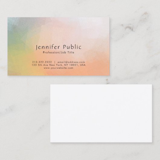 Professionele Abstracte Kunst Gewoon Modern Elegan Visitekaartje (Voorkant / Achterkant)