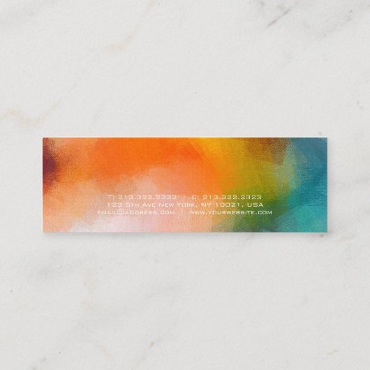 Professionele Abstracte Kunst Premium Linnen Luxe Mini Visitekaartje (Achterkant)
