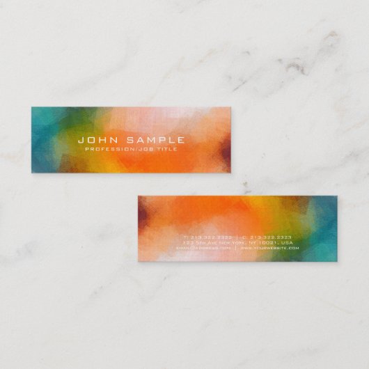 Professionele Abstracte Kunst Premium Linnen Luxe Mini Visitekaartje (Voorkant / Achterkant)