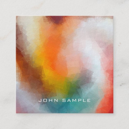 Professionele Abstracte kunst Premium Thick Luxury Vierkante Visitekaartje (Voorkant)