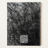 Professionele Abstracte Minimal Black Scribble Planner (Achterkant)