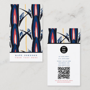 Professionele Abstracte Retro  Waterverf Kunst Visitekaartje