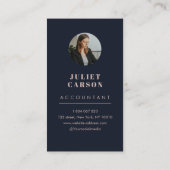 Professionele Accountant Boog Foto Blush Roze Visitekaartje (Achterkant)