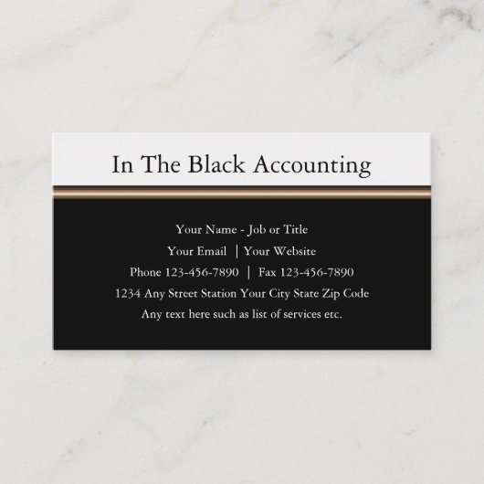 Professionele accountant CPA Visitekaartje (Voorkant)