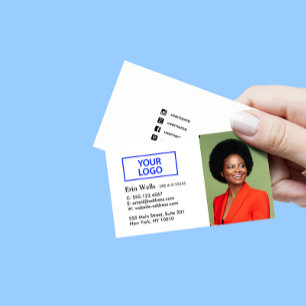 Professionele add Employee Photo Logo Social Media Visitekaartje