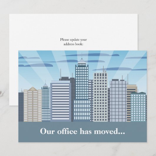 Professionele adreswijziging Modern Kantoor verpla Aankondiging (Voorkant / Achterkant)