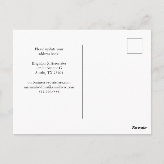 Professionele adreswijziging Modern Kantoor verpla Briefkaart (Achterkant)