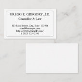 Professionele adviseur op het Visitekaartje van de (Voorkant / Achterkant)