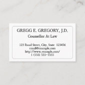 Professionele adviseur op het Visitekaartje van de (Voorkant)