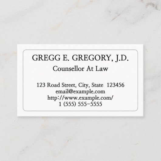 Professionele adviseur op het Visitekaartje van de (Voorkant)