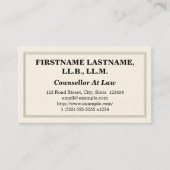 Professionele adviseur op het Visitekaartje van de (Voorkant)