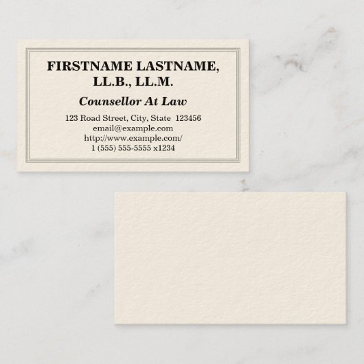 Professionele adviseur op het Visitekaartje van de (Voorkant / Achterkant)