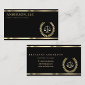 Professionele advocaat bij Law Black & Gold Scale Visitekaartje (Voorkant / Achterkant)