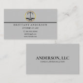 Professionele advocaat bij Law Black Scale Busines Visitekaartje (Voorkant / Achterkant)