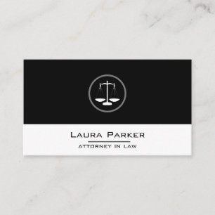 Professionele advocaat bij Law Classic Black Scale Visitekaartje