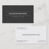 Professionele advocaat Dark Grey Visitekaartje (Voorkant / Achterkant)