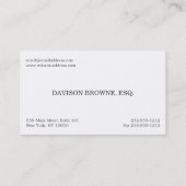 Professionele advocaat Dark Grey Visitekaartje (Achterkant)