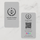 Professionele Advocaat Gerechtelijke Schaal QR Cod Visitekaartje (Voorkant / Achterkant)