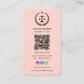 Professionele Advocaat Gerechtelijke Schaal QR Cod Visitekaartje (Achterkant)