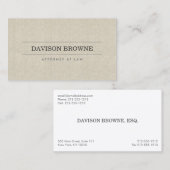Professionele advocaat Linen Look Visitekaartje (Voorkant / Achterkant)