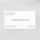 Professionele advocaat Linen Look Visitekaartje (Achterkant)