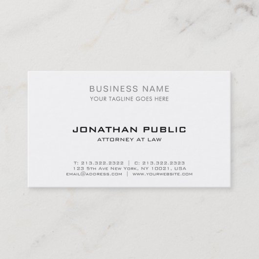 Professionele advocaat modern elegant eenvoudig visitekaartje (Voorkant)