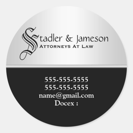 Professionele advocaat moderne ronde | personalise sticker (Voorkant)