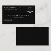 Professionele advocaat op de zwarte schaal visitekaartje (Voorkant / Achterkant)