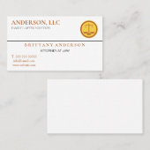 Professionele advocaat op de zwarte schaal visitekaartje (Voorkant / Achterkant)