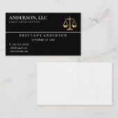 Professionele advocaat op de zwarte schaal visitekaartje (Voorkant / Achterkant)