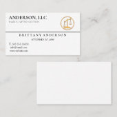 Professionele advocaat op de zwarte schaal visitekaartje (Voorkant / Achterkant)