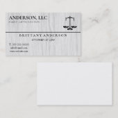 Professionele advocaat op de zwarte schaal visitekaartje (Voorkant / Achterkant)