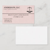 Professionele advocaat op de zwarte schaal visitekaartje (Voorkant / Achterkant)