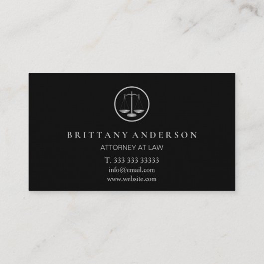 Professionele advocaat op de zwarte schaal visitekaartje (Achterkant)