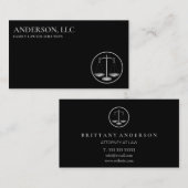 Professionele advocaat op de zwarte schaal visitekaartje (Voorkant / Achterkant)
