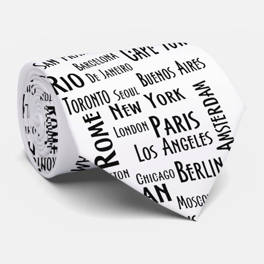 Professionele afdrukken zwart en wit stropdas (Opgerold)