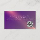 Professionele Afro-Amerikaanse kapper Paarse Visitekaartje (Achterkant)