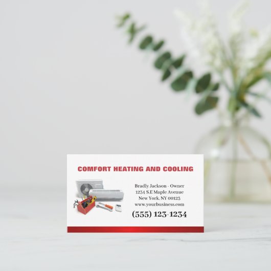 Professionele airconditioningverwarming visitekaartje (Staand voorkant)