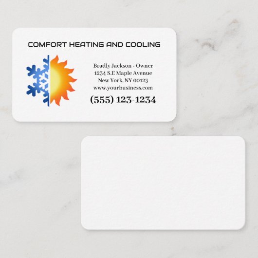 Professionele airconditioningverwarming visitekaartje (Voorkant / Achterkant)