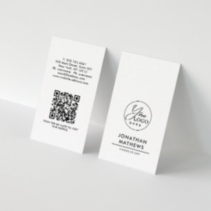 Professionele algemene platte witte Logo QR-code Visitekaartje