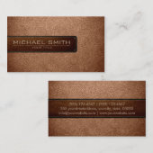 Professionele Antiek messing lederen look Visitekaartje (Voorkant / Achterkant)