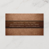 Professionele Antiek messing lederen look Visitekaartje (Achterkant)