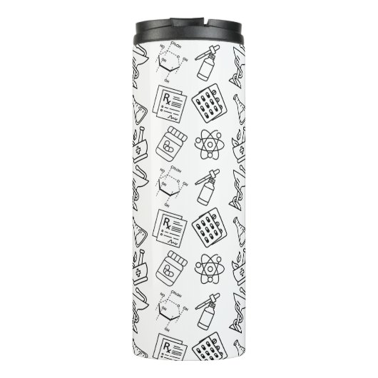 Professionele Apotheek Icoon Patroon Reis Tumbler Thermosbeker (Achterkant)