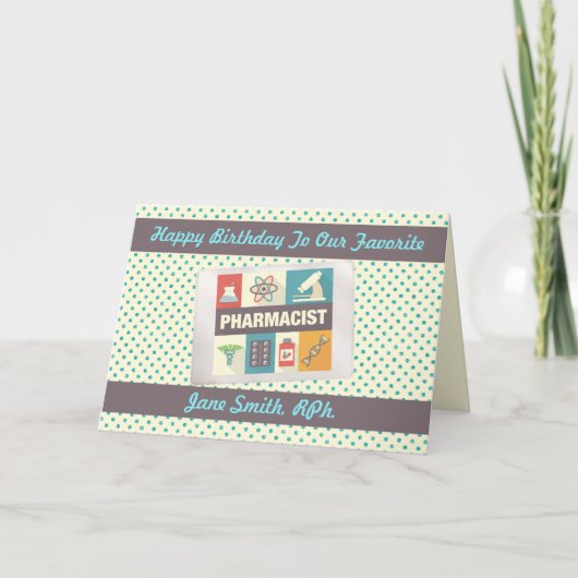 Professionele apotheker ・ Aangepast geboortedag Kaart (Voorkant)