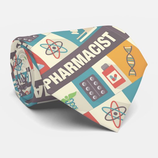 Professionele apotheker Iconisch ontworpen Stropdas (Opgerold)