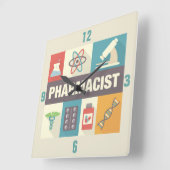 Professionele apotheker Iconisch ontworpen Vierkante Klok (Hoek)