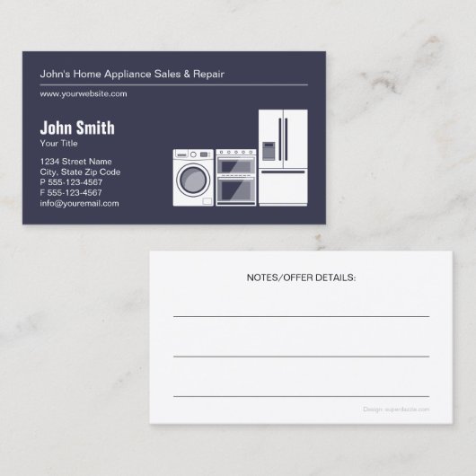 Professionele apparaatreparatie, service en verkoo visitekaartje (Voorkant / Achterkant)