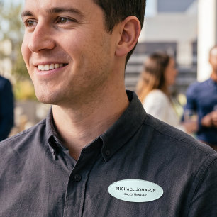 Professionele Aqua Blauwe Kantoor Zakelijke Magnet Naambadge