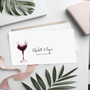 Professionele Aquarel Wijnvlek Wijn Glas Visitekaartje